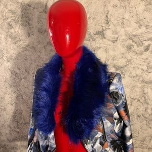 Faux Fur (Detachable) Collar Blue